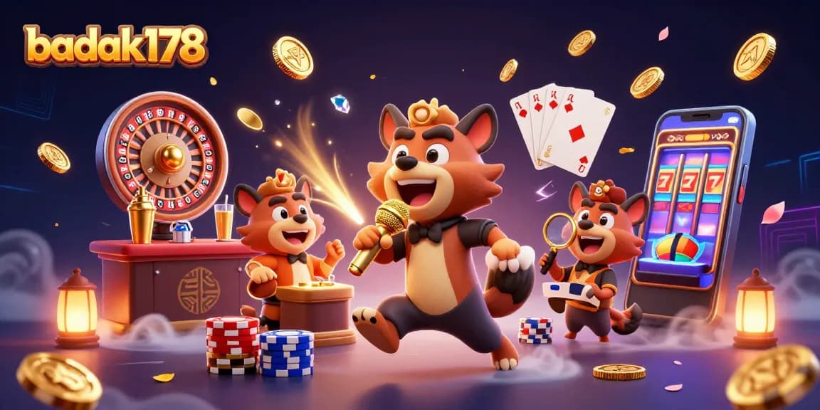 Experience the excitement of badak178 with hyenas in a vibrant casino scene featuring stand-up comedy.