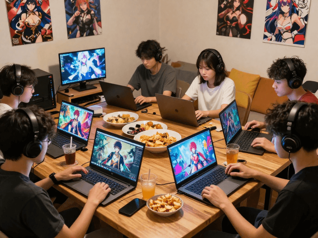 Play exciting hentai games in a lively gaming atmosphere with friends.