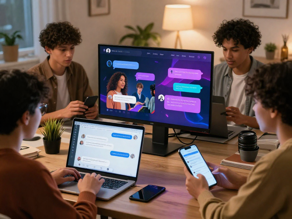 Engaging in ai sex chat on digital devices in a cozy setting.
