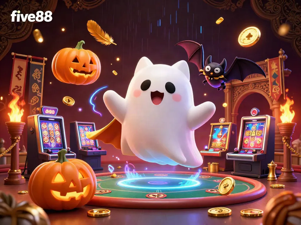Engage in thrilling gameplay at five88 casino with vibrant characters and glowing poker-themed elements.