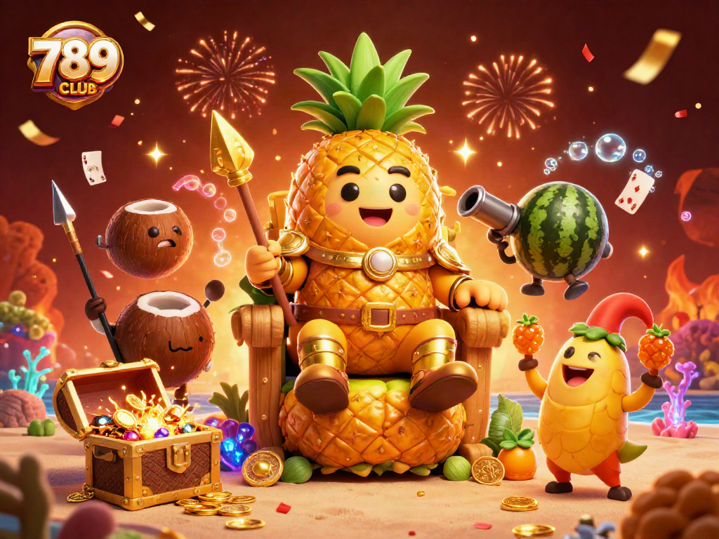 Experience the thrilling atmosphere of 789CLUB with vibrant casino-themed 3D characters and elements.