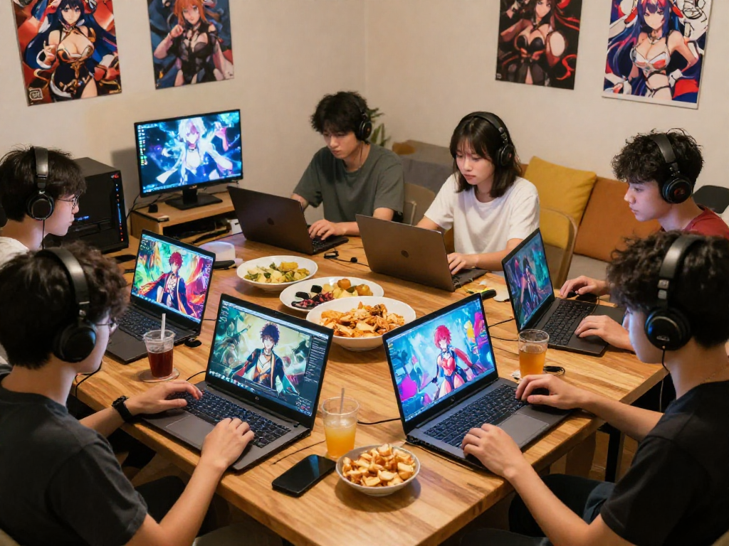 Play exciting hentai games in a lively gaming atmosphere with friends.